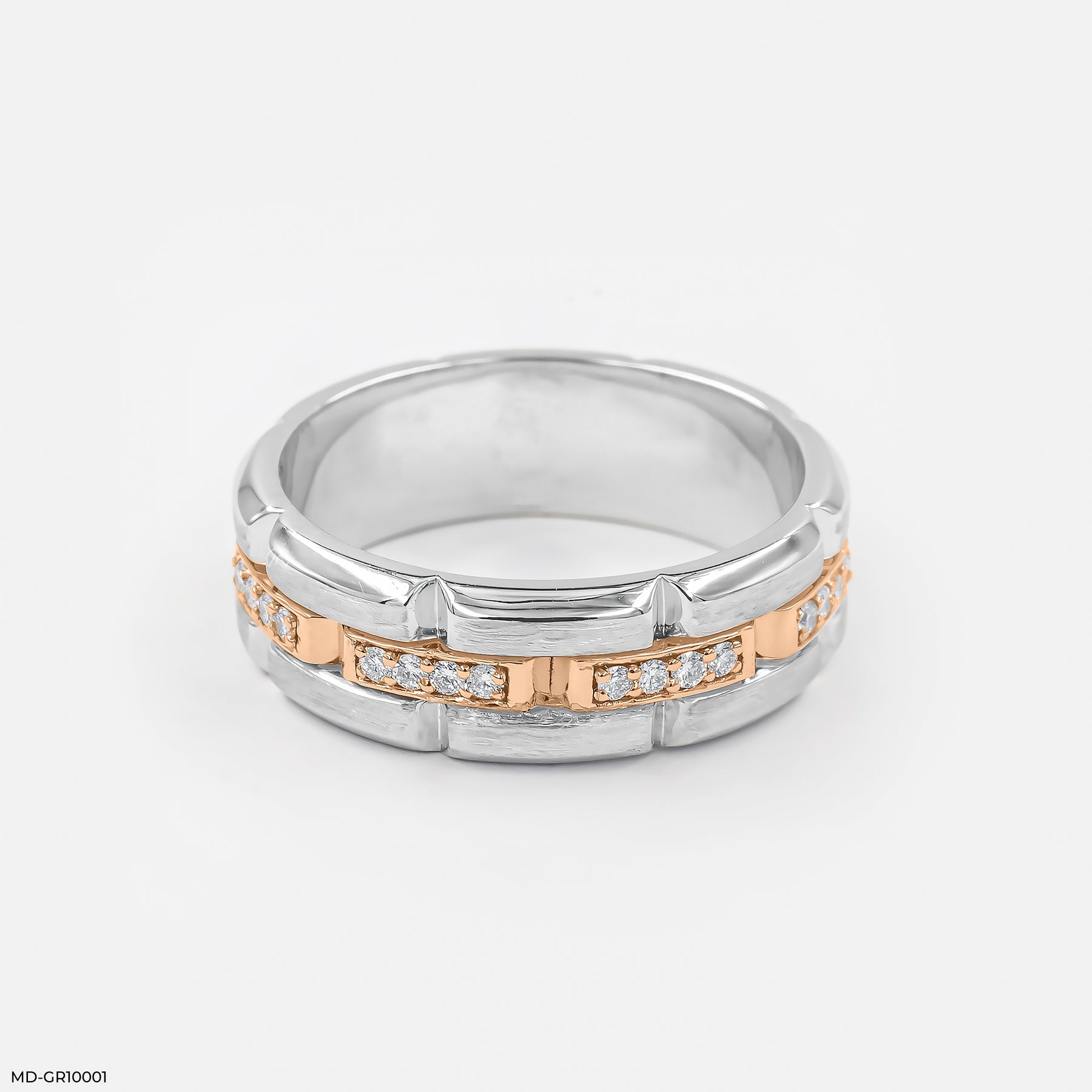 Modern Block Band Ring 9K Rose Gold