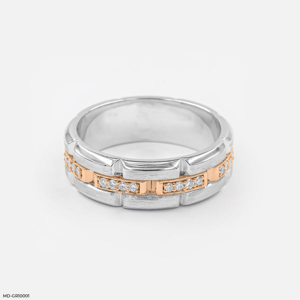Modern Block Band Ring 14K Rose Gold