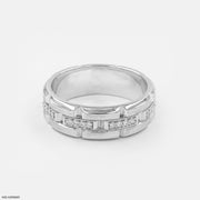 Modern Block Band Ring 9K White Gold
