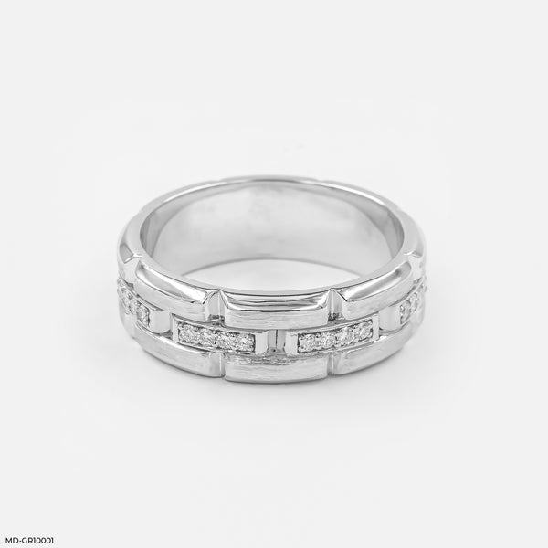 Modern Block Band Ring Platinum 950
