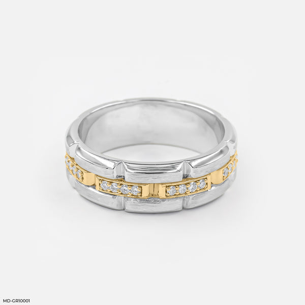 Modern Block Band Ring 18K Yellow Gold