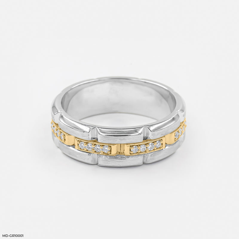 Modern Block Band Ring 14K Yellow Gold