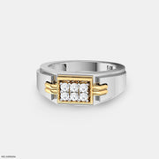 Tiny Throne Diamond Men Rings 14K Rose Gold
