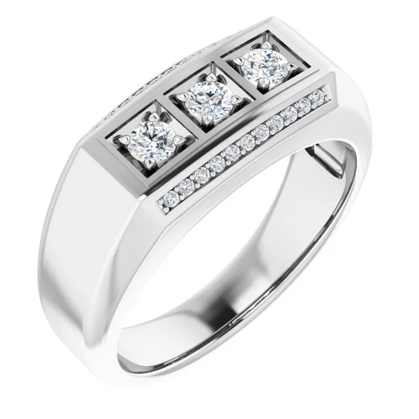 Threefold Majesty Diamond Rings 9K White Gold