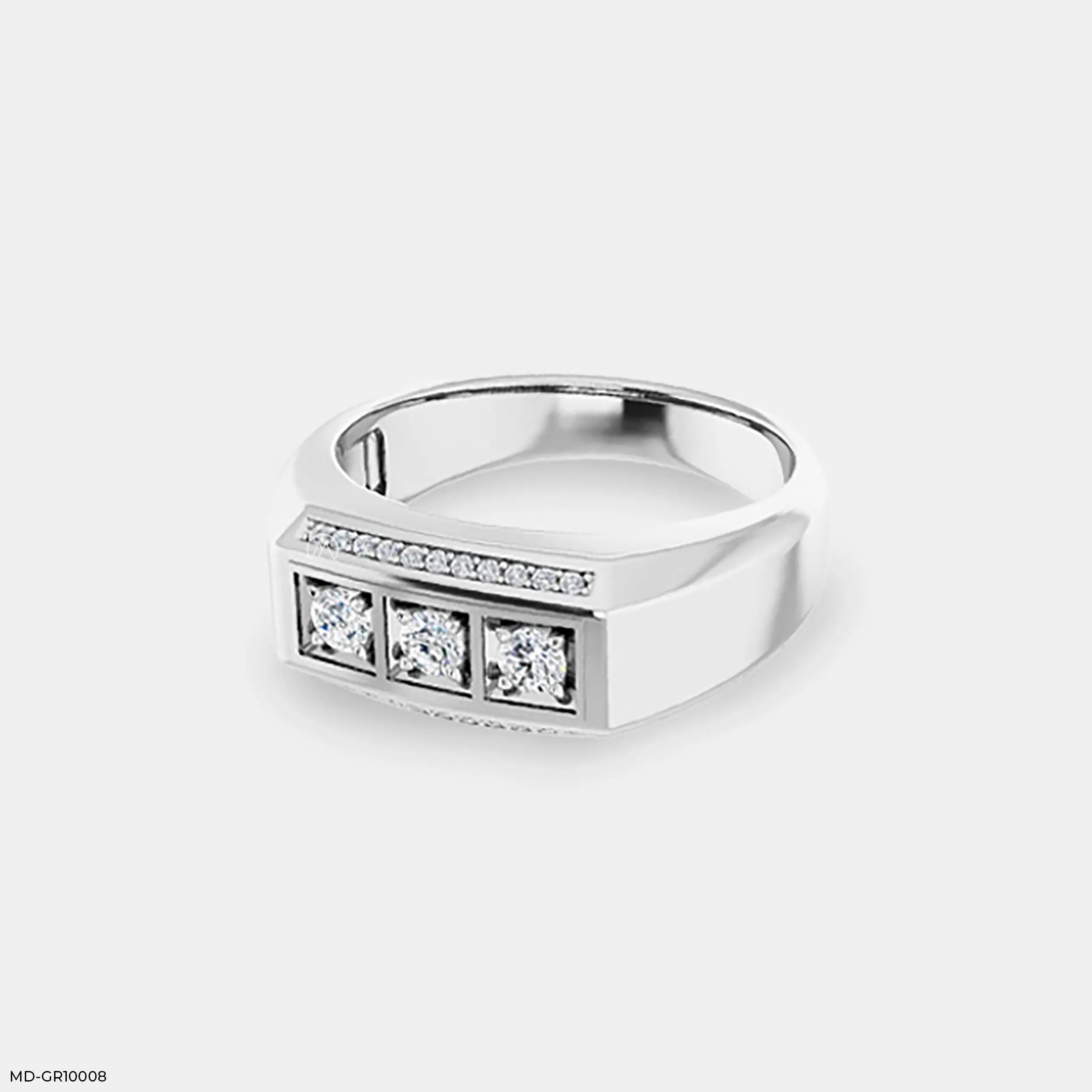 Threefold Majesty Diamond Rings 9K White Gold