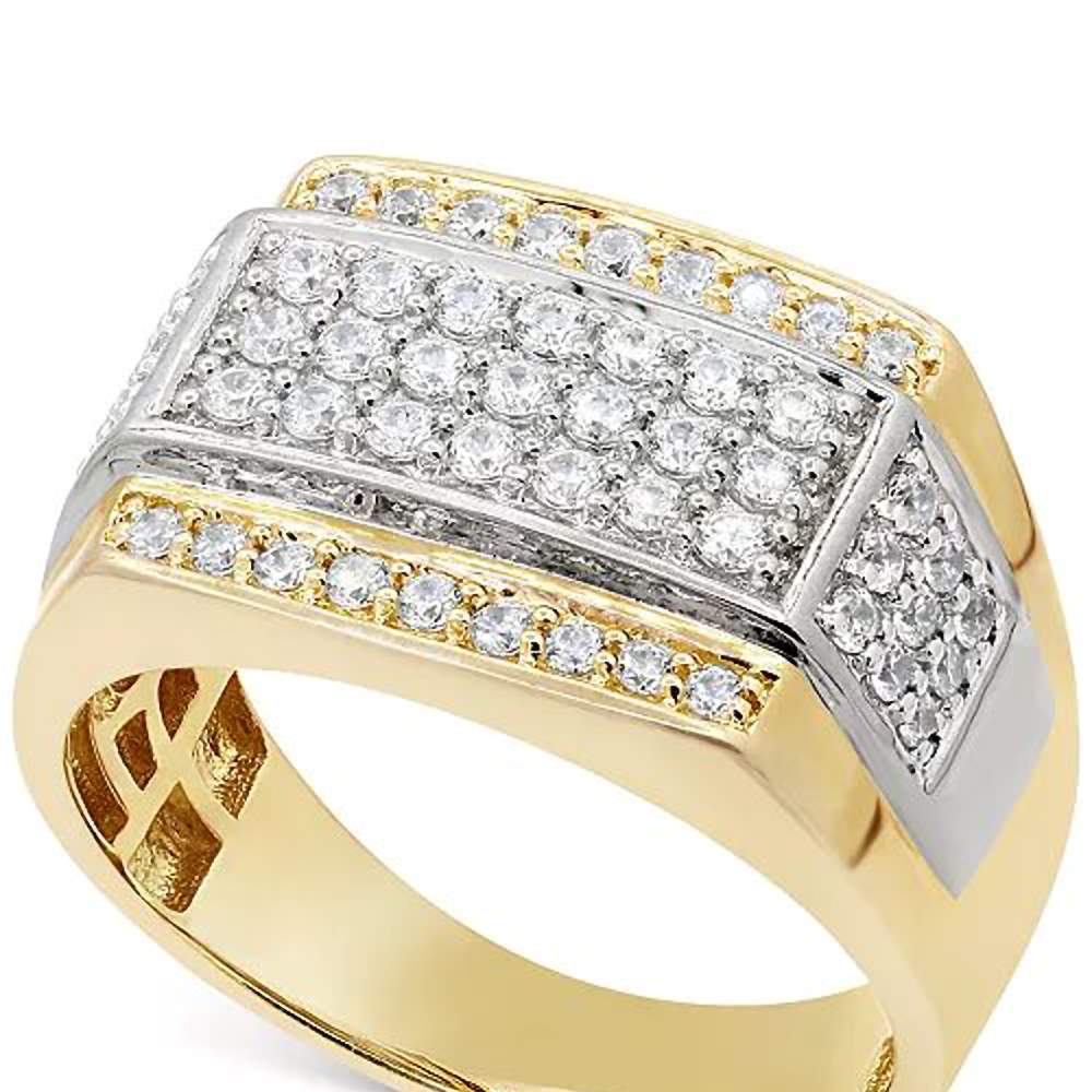 Bold Blink Men's Diamond Rings 14K White Gold