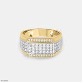 Bold Blink Men's Diamond Rings 14K Yellow Gold