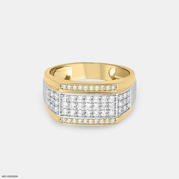 Bold Blink Men's Diamond Rings 14K Yellow Gold