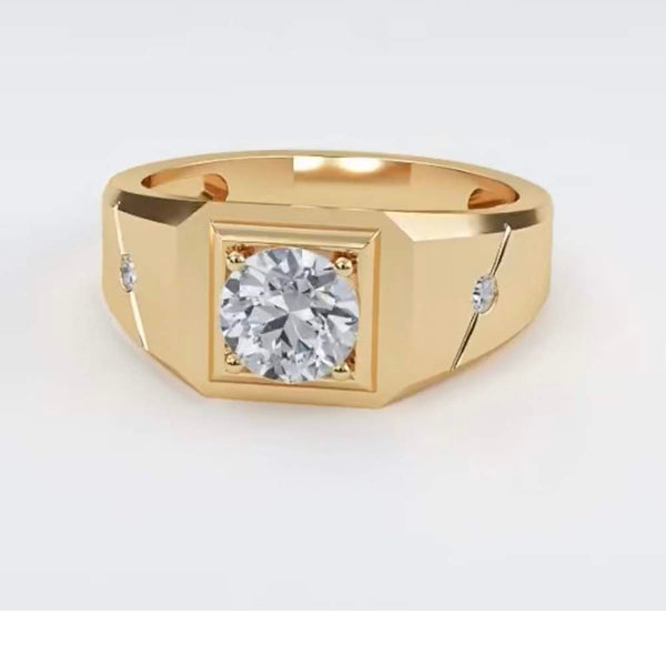 Majesty Solitaire Mens Rings 9K Yellow Gold
