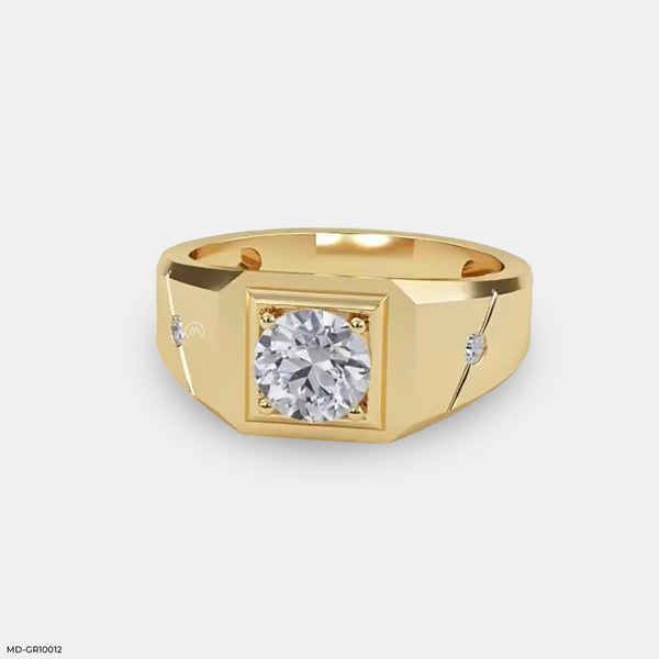 Majesty Solitaire Mens Rings 14K Rose Gold