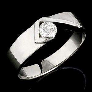 Lone Light Men's Solitaire Rings 14K Rose Gold
