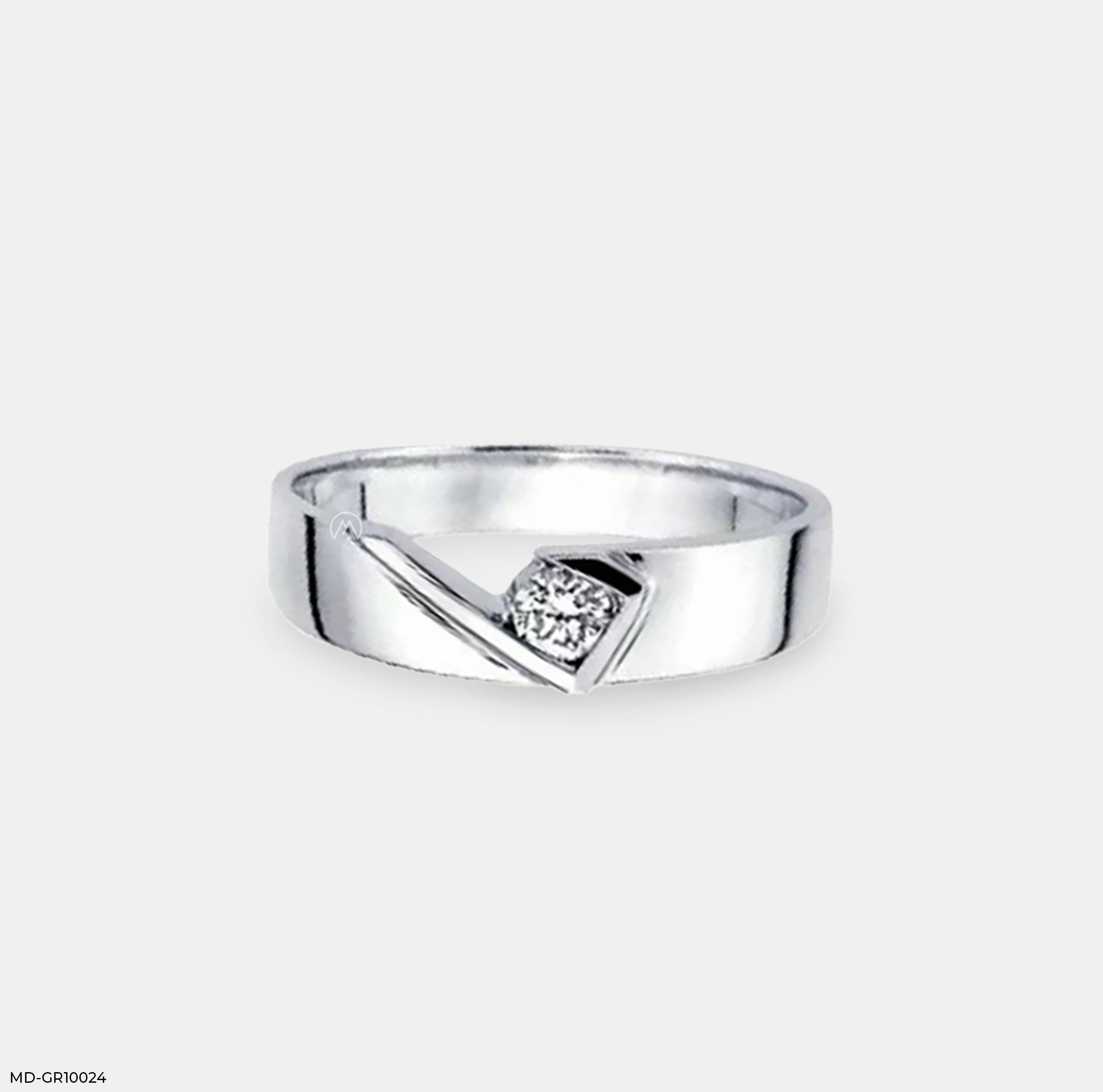 Lone Light Men's Solitaire Rings 14K Rose Gold