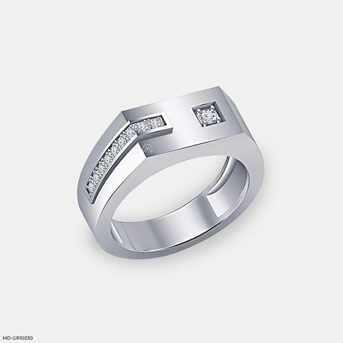 Eternal Spark Diamond Mens Rings 9K White Gold