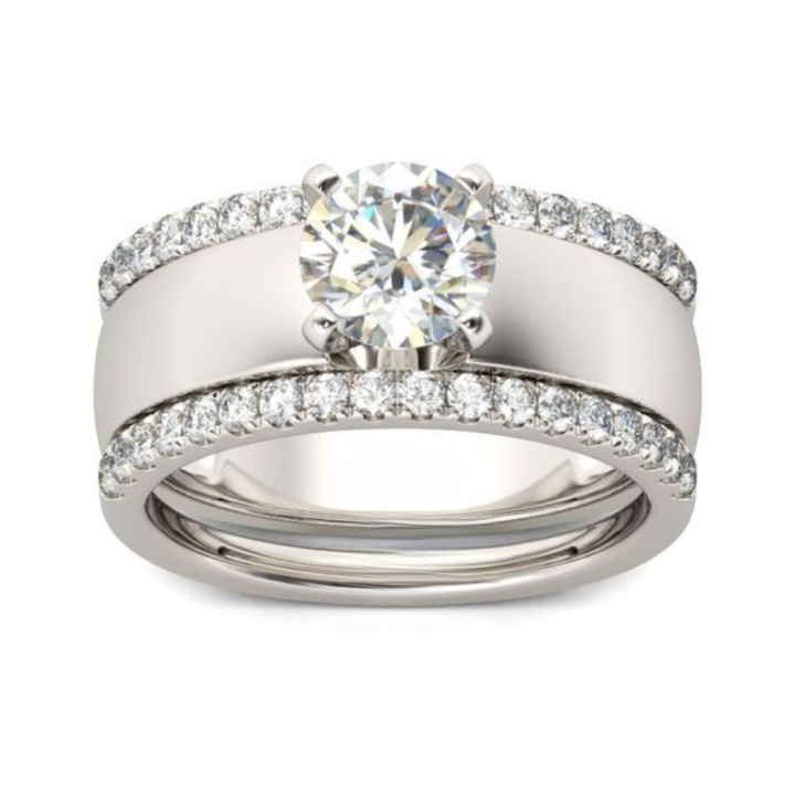 1 Carat Round Brilliant Blaze Men's Ring 14K White Gold