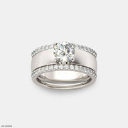 1 Carat Round Brilliant Blaze Men's Ring 14K White Gold