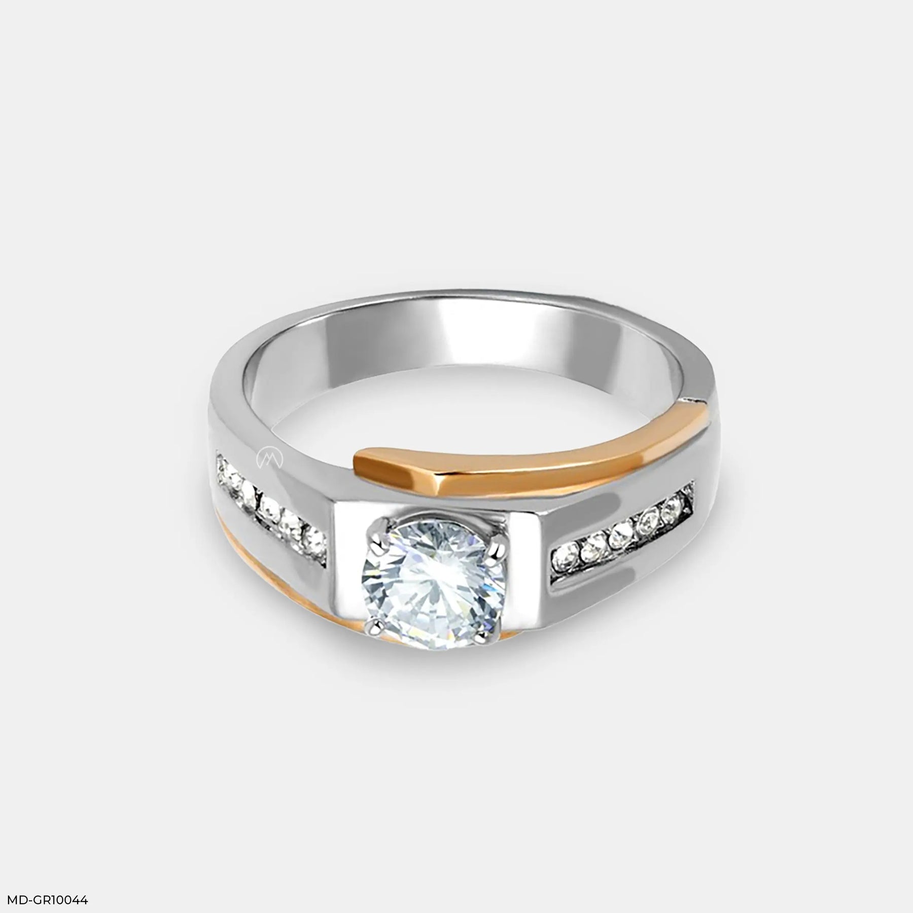 1 Carat Round Crest Gent's Ring 14K Yellow Gold