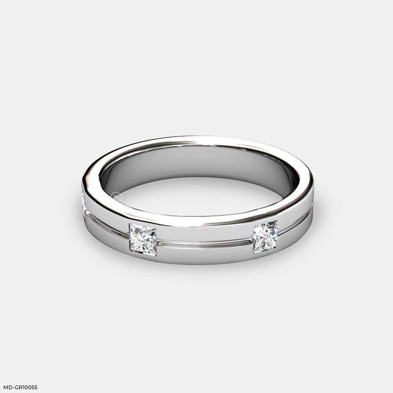 The Princess Line Mens Band 14K Rose Gold