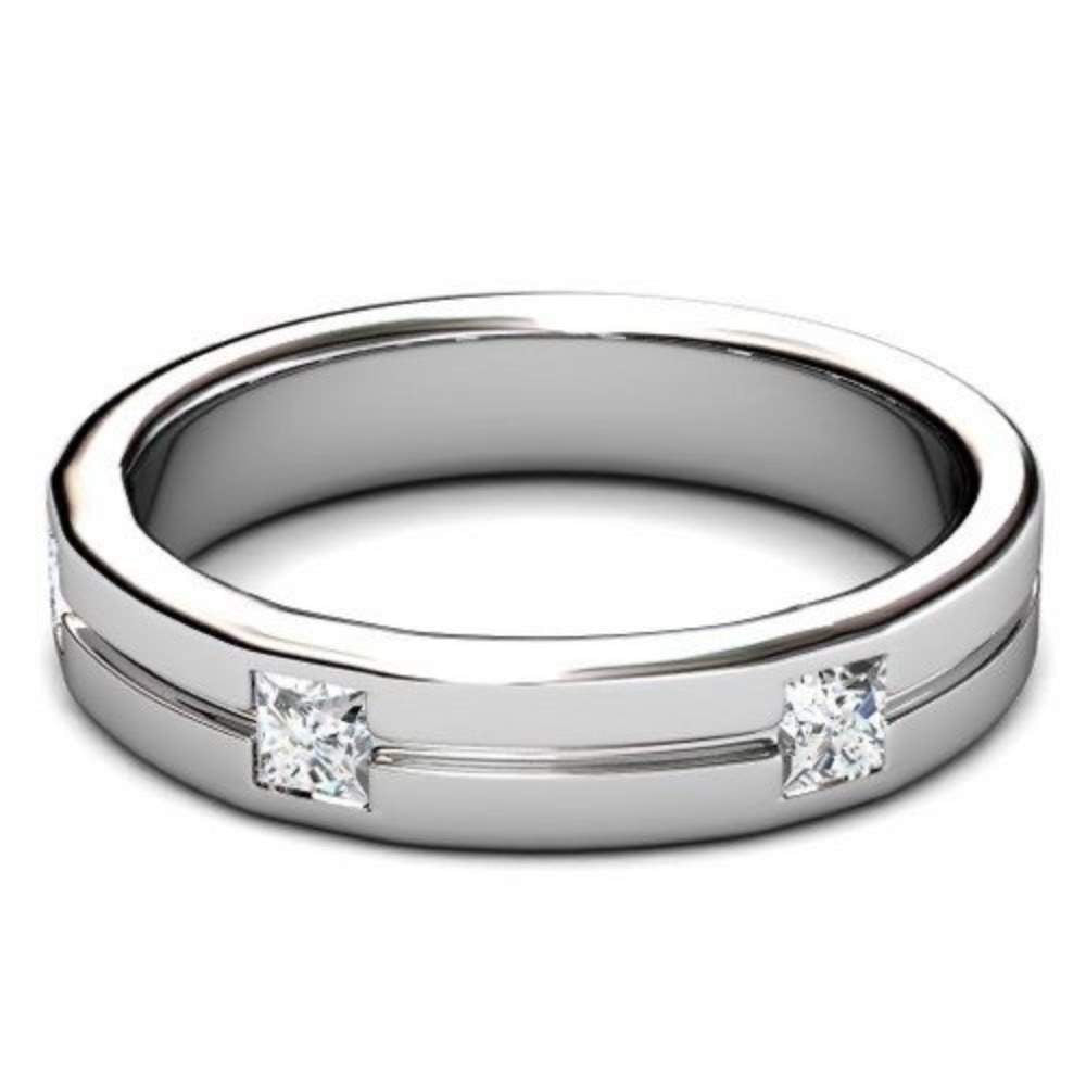 The Princess Line Mens Band 14K Rose Gold
