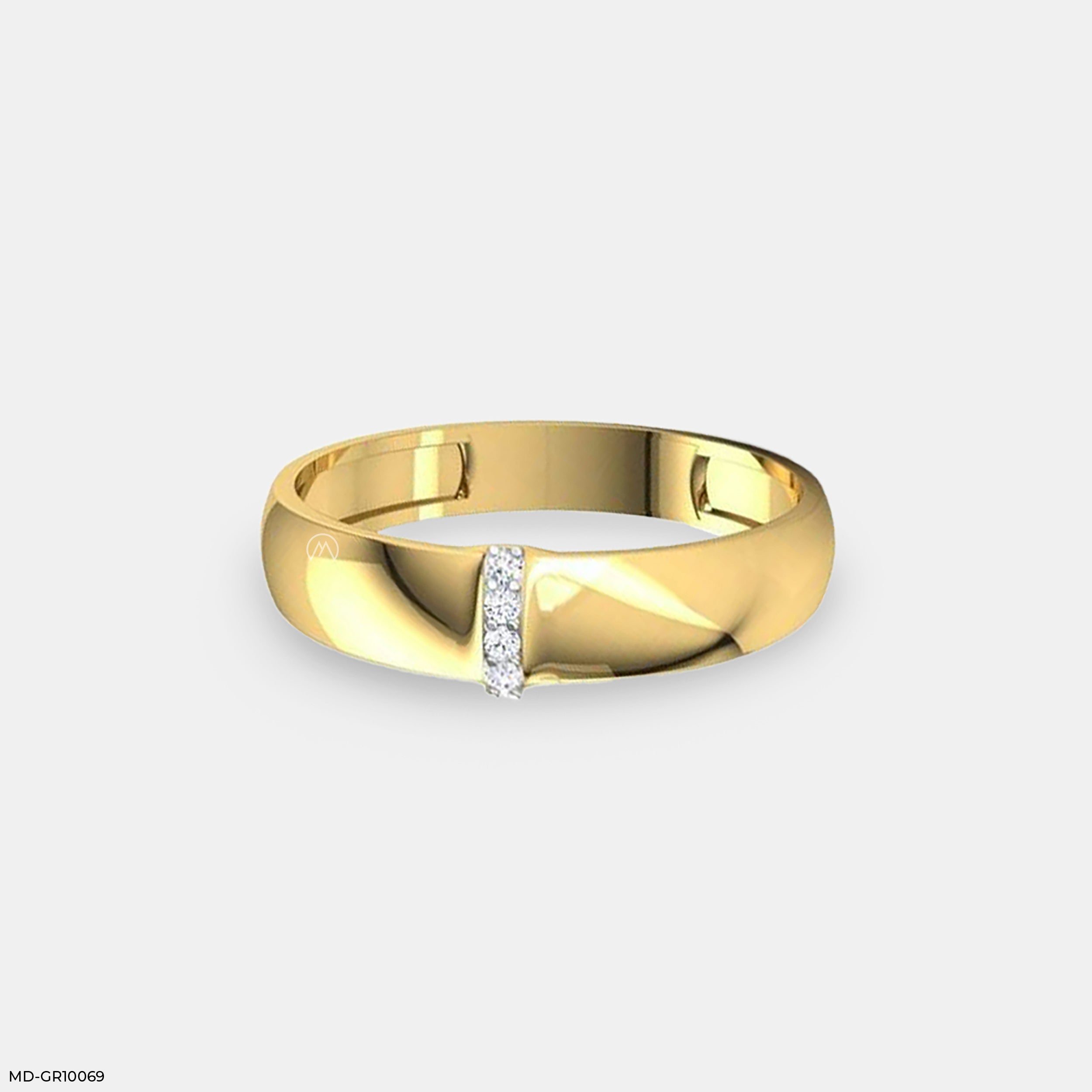 Grace Glow Diamond Men's Bandg 9K Yellow Gold