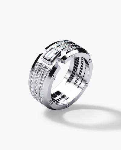 Diamond Fortress Men's Rings 9K White Gold