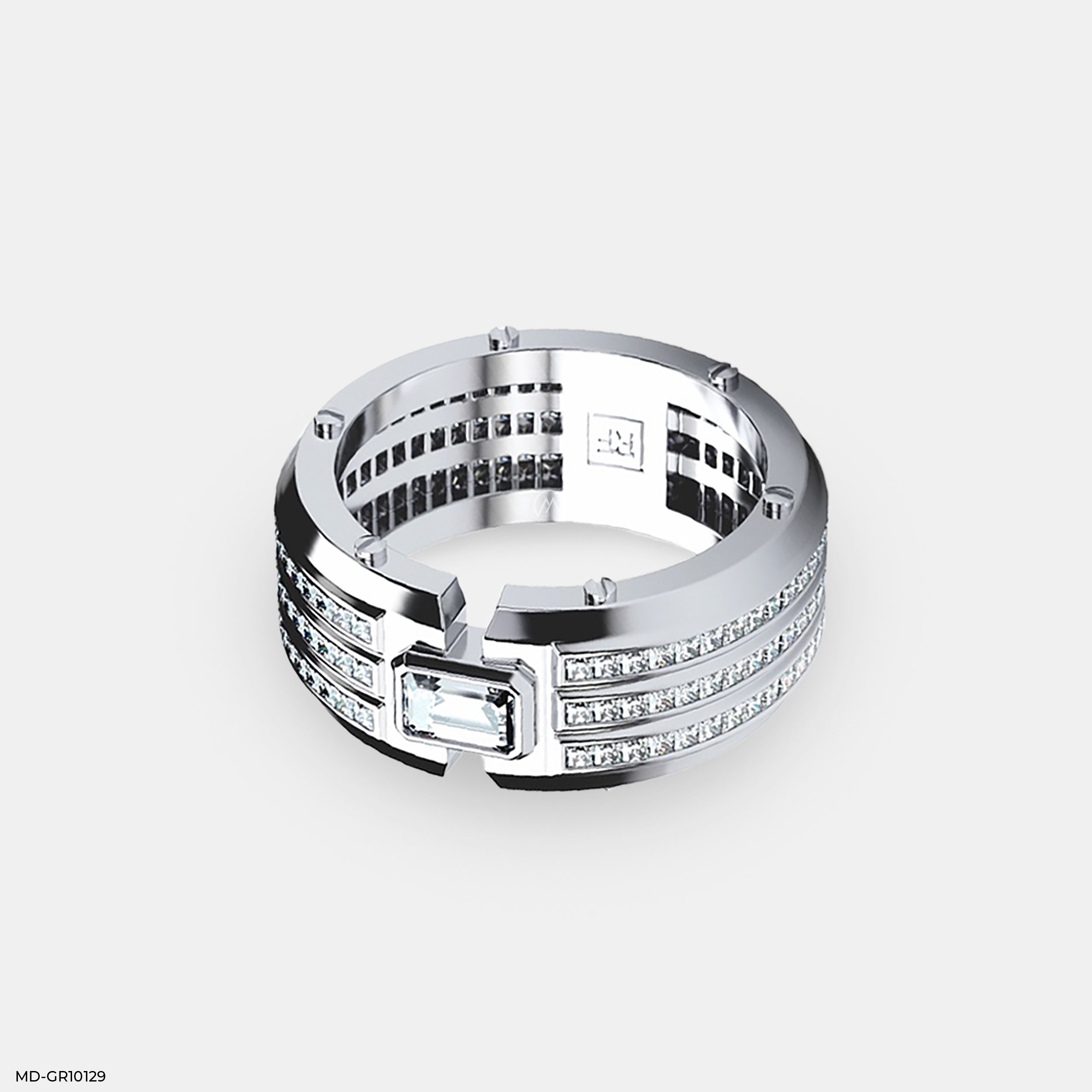 Diamond Fortress Men's Rings 9K White Gold