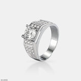 1 Carat Round Solitaire Divine Men's Ring 18K Rose Gold