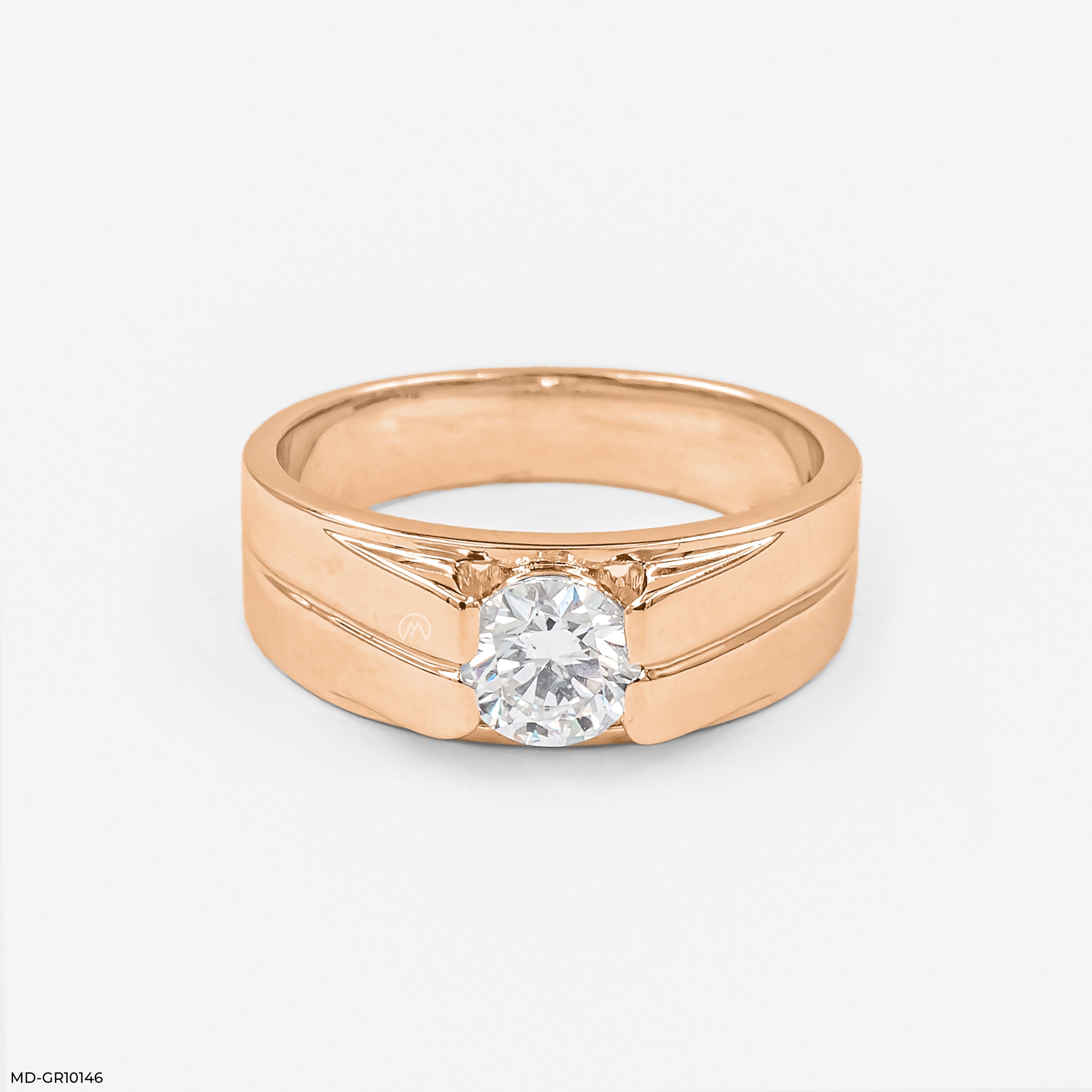 0.50 Carat Solitaire Evergreen Gent's Ring 14K Rose Gold