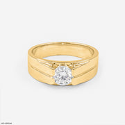 0.50 Carat Solitaire Evergreen Gent's Ring 14K Yellow Gold