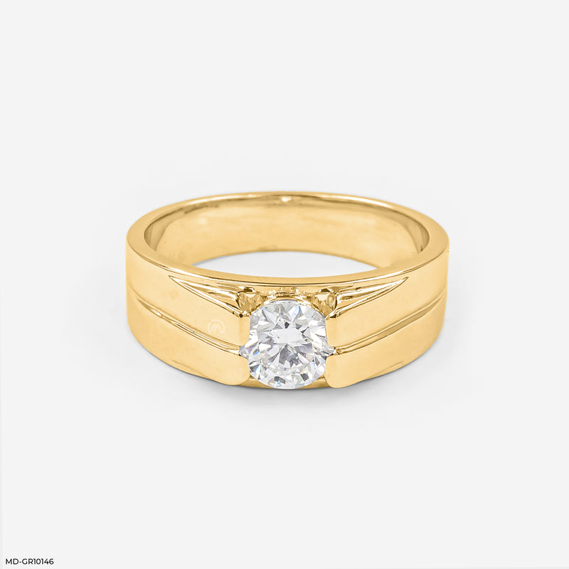 0.50 Carat Solitaire Evergreen Gent's Ring Platinum 950