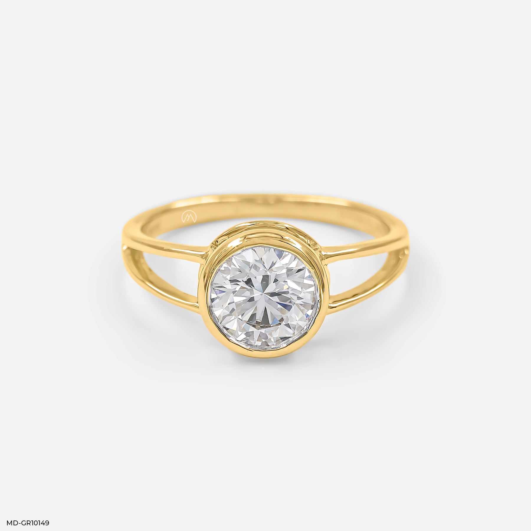 1 Carat Aurora Solitaire Lab Diamond Ring 18K Yellow Gold