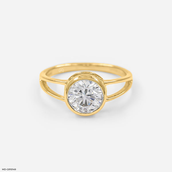 The Aurora Solitaire Lab Diamond Ring 18K Yellow Gold