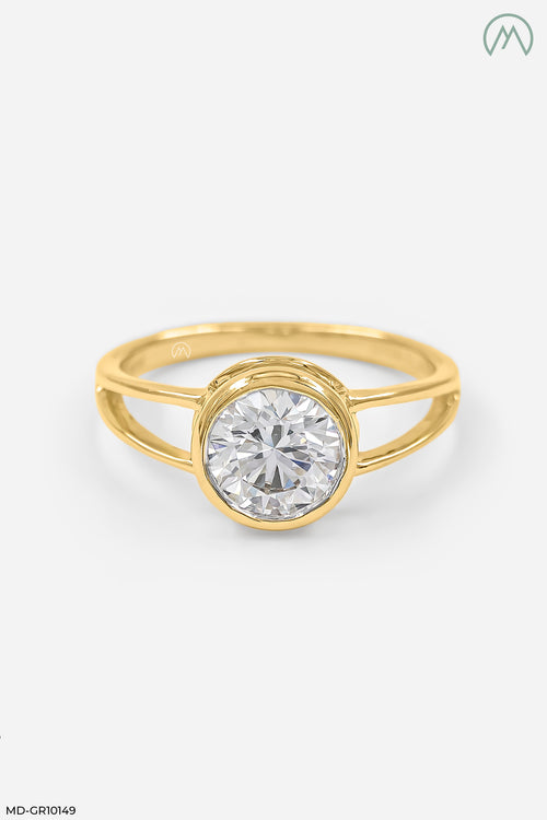 The Aurora Solitaire Lab Diamond Ring 18K Yellow Gold