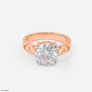 5 Carat Solitaire Eternal Engrave Gent's Ring 14K Rose Gold