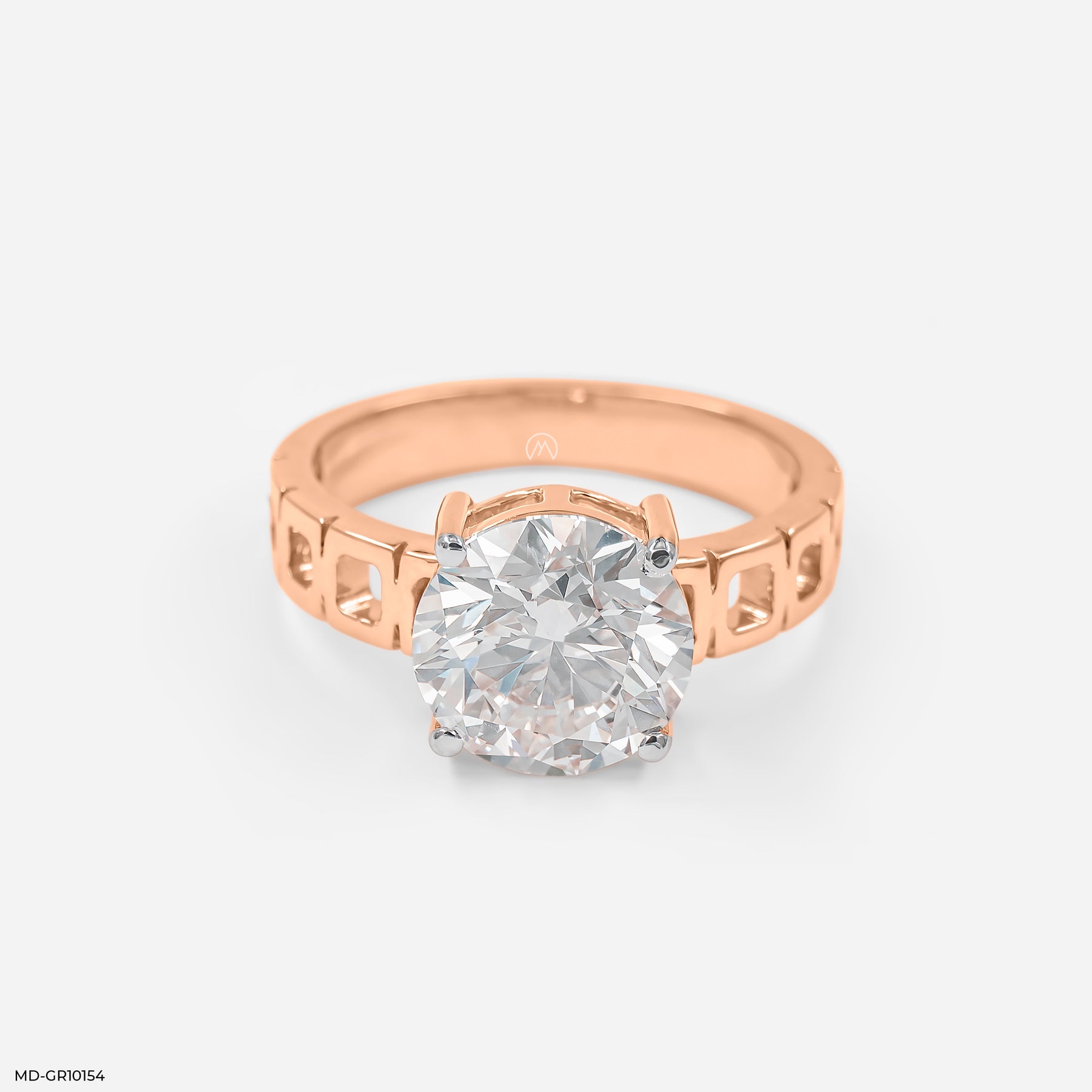 5 Carat Solitaire Eternal Engrave Gent's Ring 14K White Gold