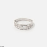 Alluring Crown Diamond Ring 9K White Gold