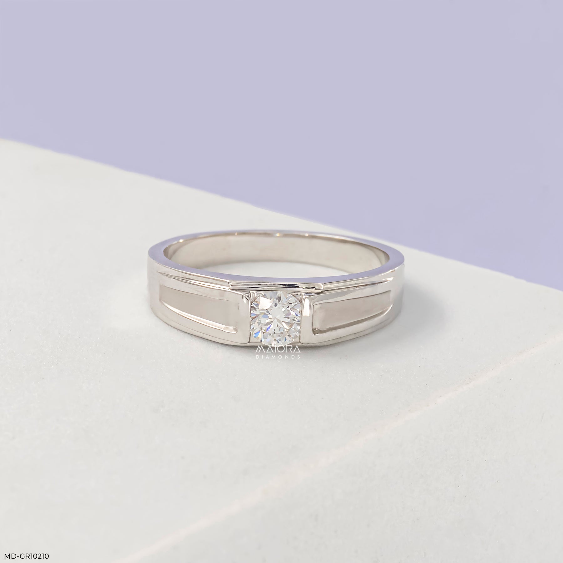 Alluring Crown Diamond Ring 9K White Gold