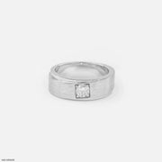 Crowned Frame Mens Diamond Ring Platinum 950