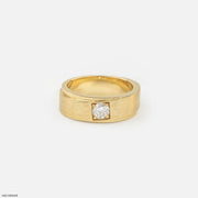 Crowned Frame Mens Diamond Ring 14K Yellow Gold