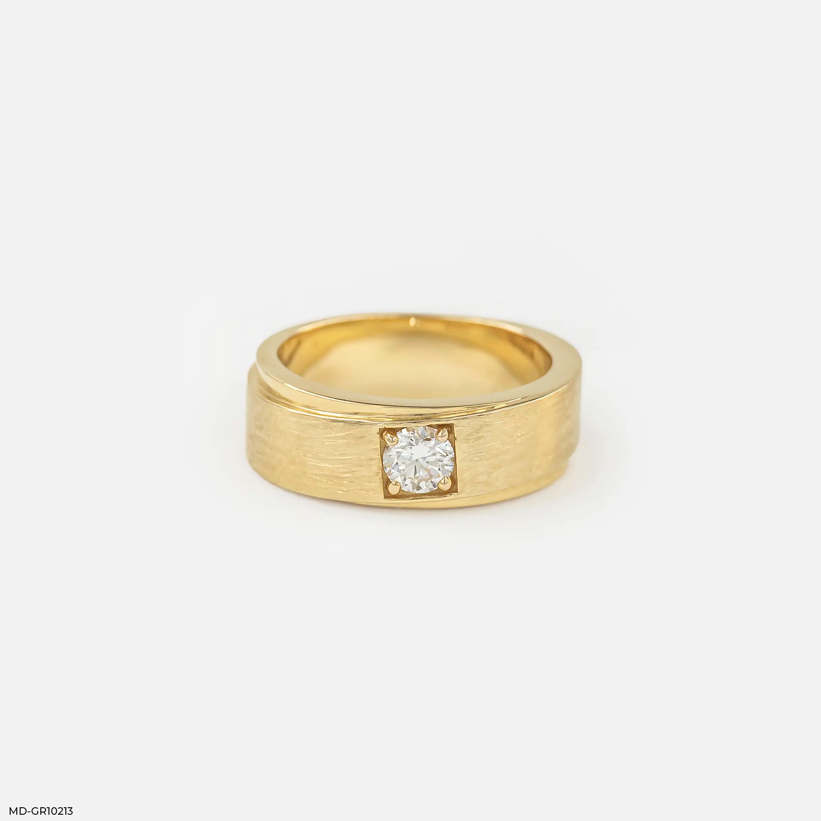 Crowned Frame Mens Diamond Ring 9K Yellow Gold