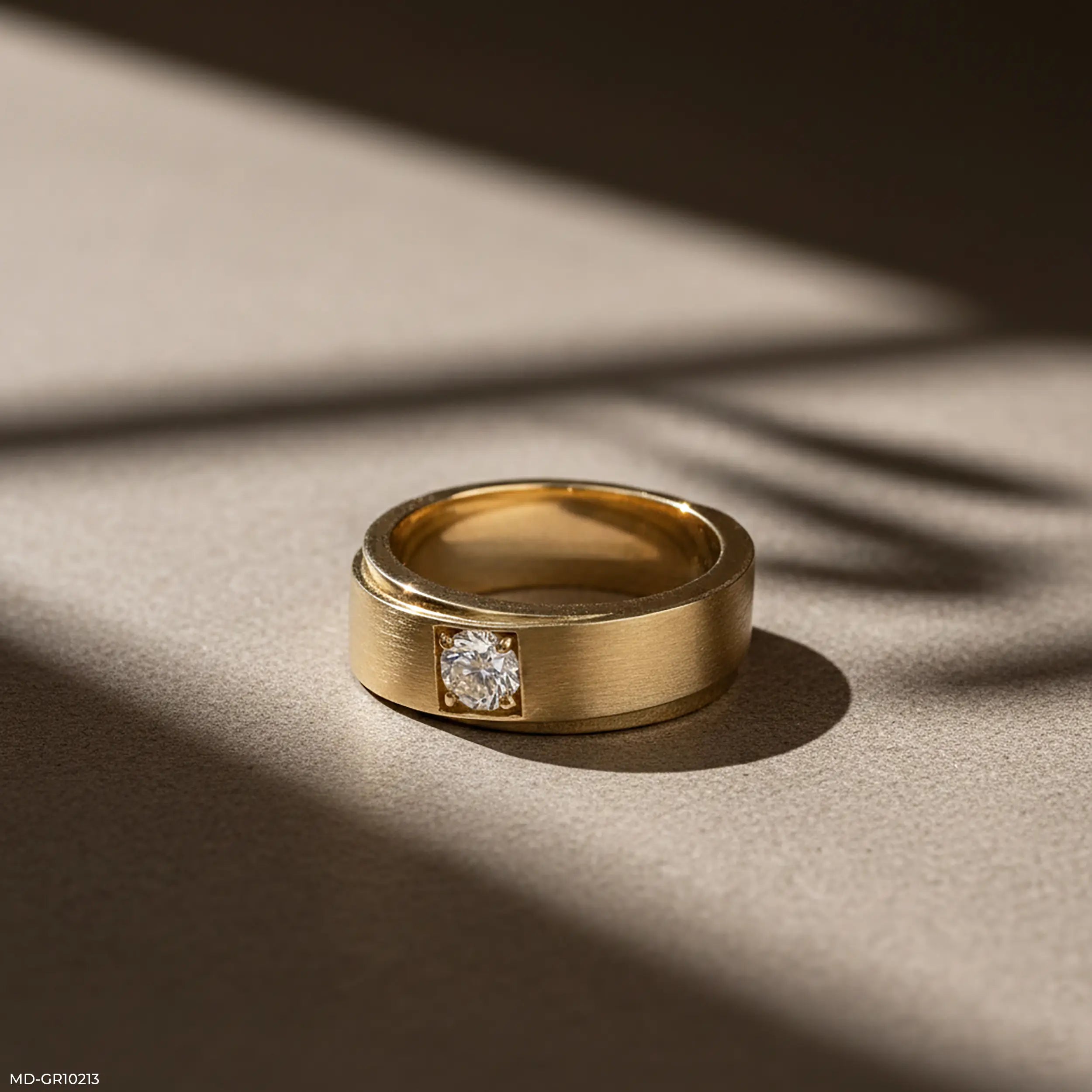 Crowned Frame Mens Diamond Ring Platinum 950