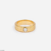 Brilliance Solo Diamond Mens Ring 9K Yellow Gold