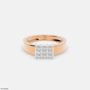 Structured Grid Mens Diamond Ring 9K Rose Gold