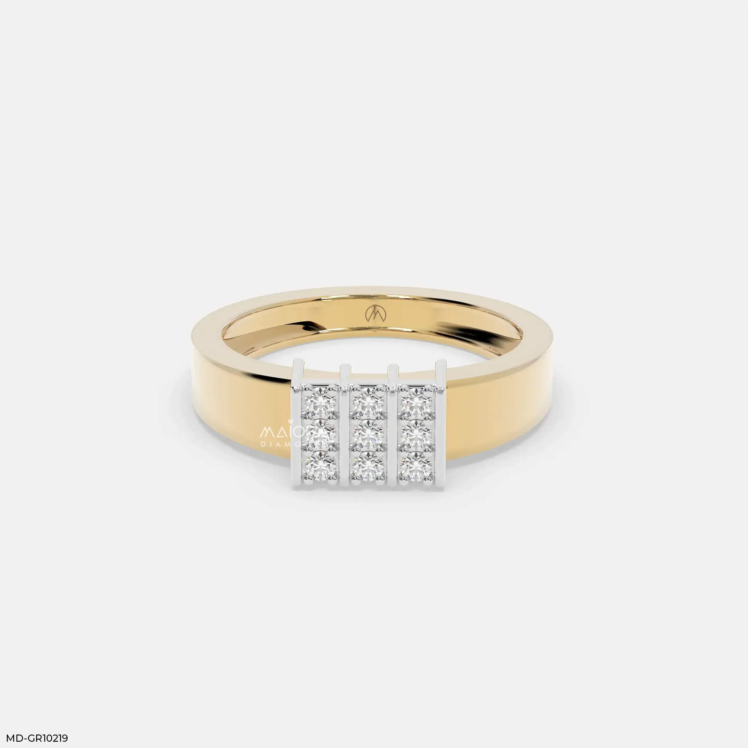 Structured Grid Mens Diamond Ring