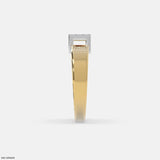 Structured Grid Mens Diamond Ring 9K Yellow Gold