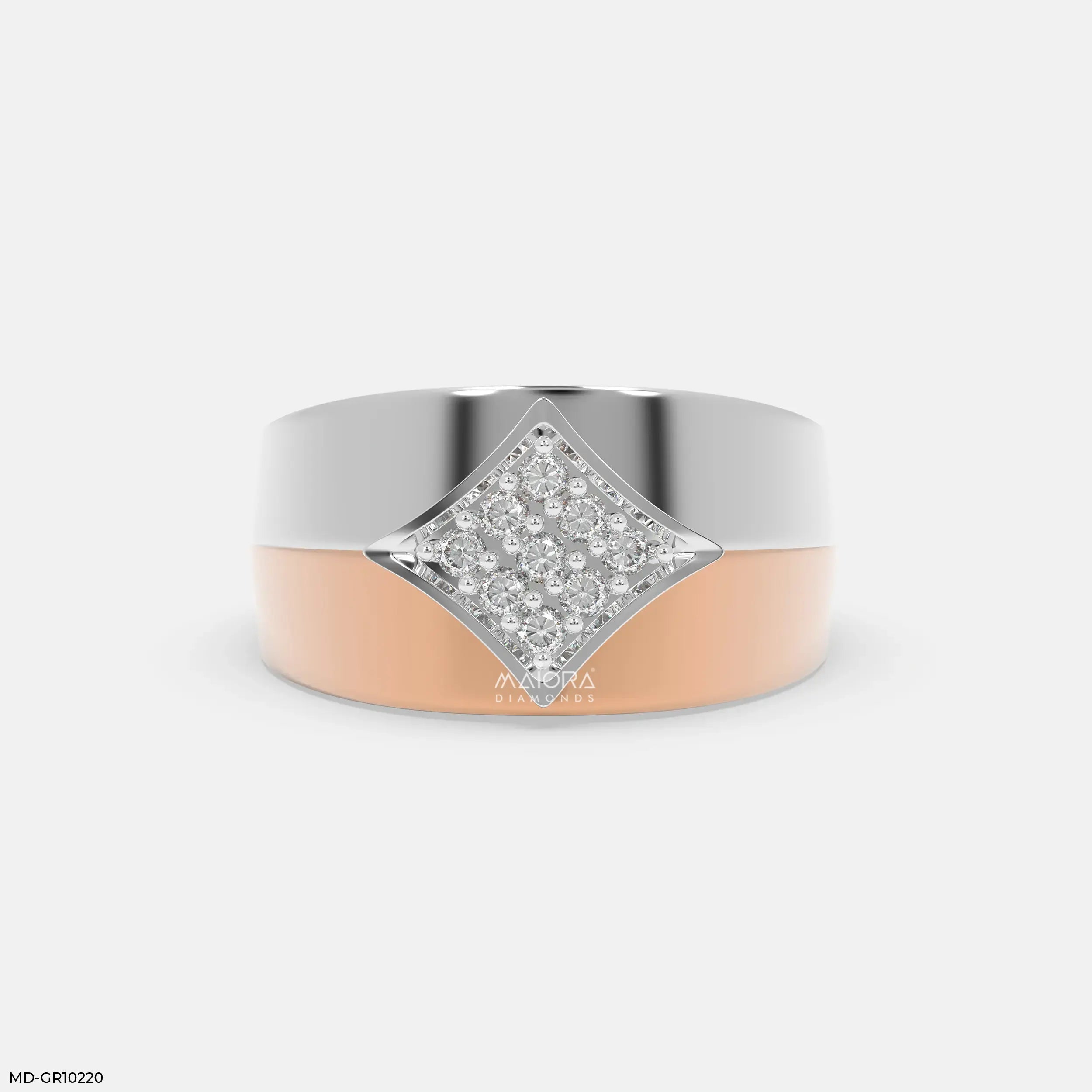 Imperial Fusion Mens Diamond Ring 18K Rose Gold