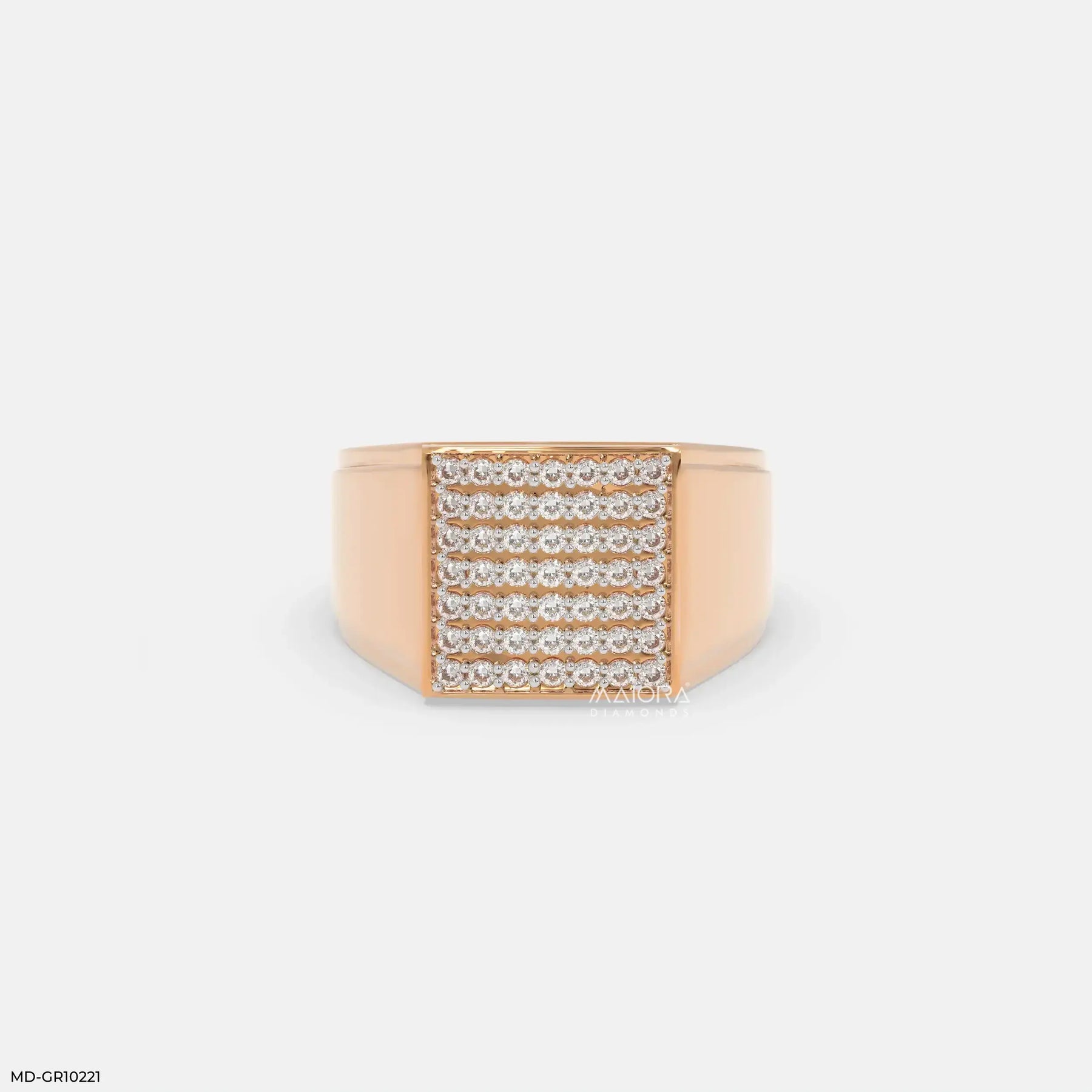 Brilliance Panel Mens Diamond Ring 9K White Gold