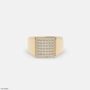 Brilliance Panel Mens Diamond Ring 14K Yellow Gold