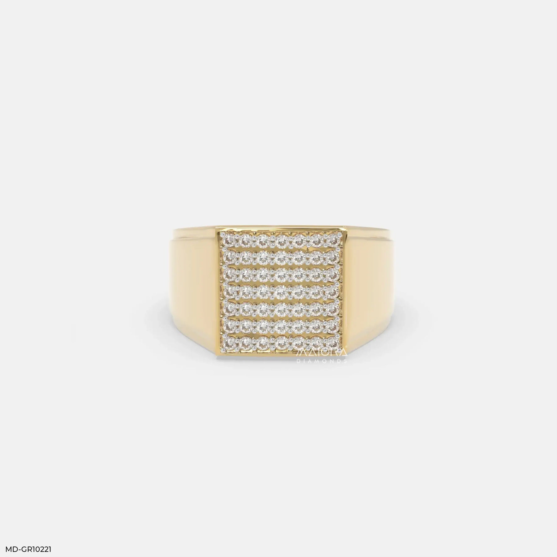 Brilliance Panel Mens Diamond Ring 9K White Gold