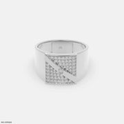 Regal Sqaure Mens Diamond Ring Platinum 950