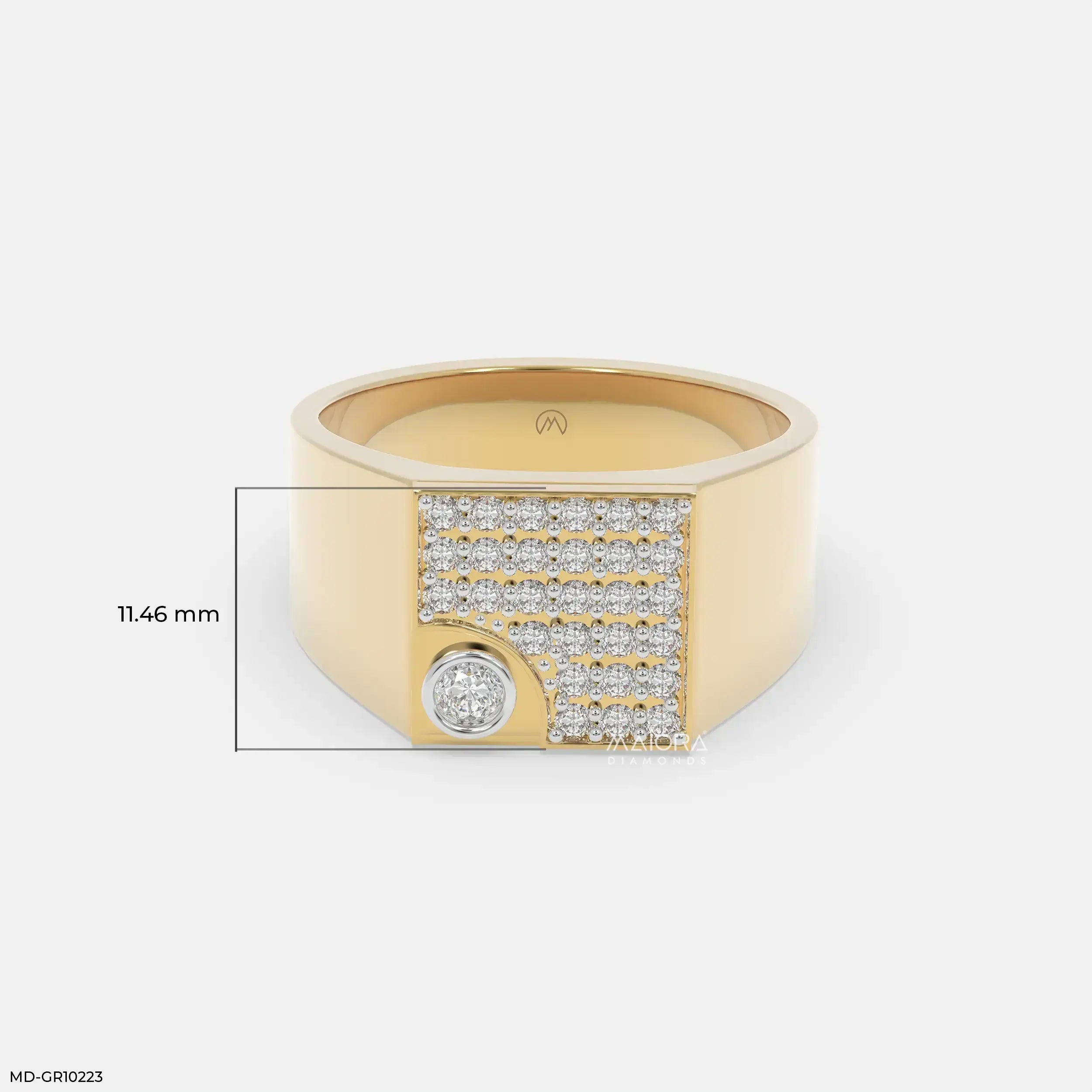 Sovereign Crest Mens Diamond Ring 18K White Gold